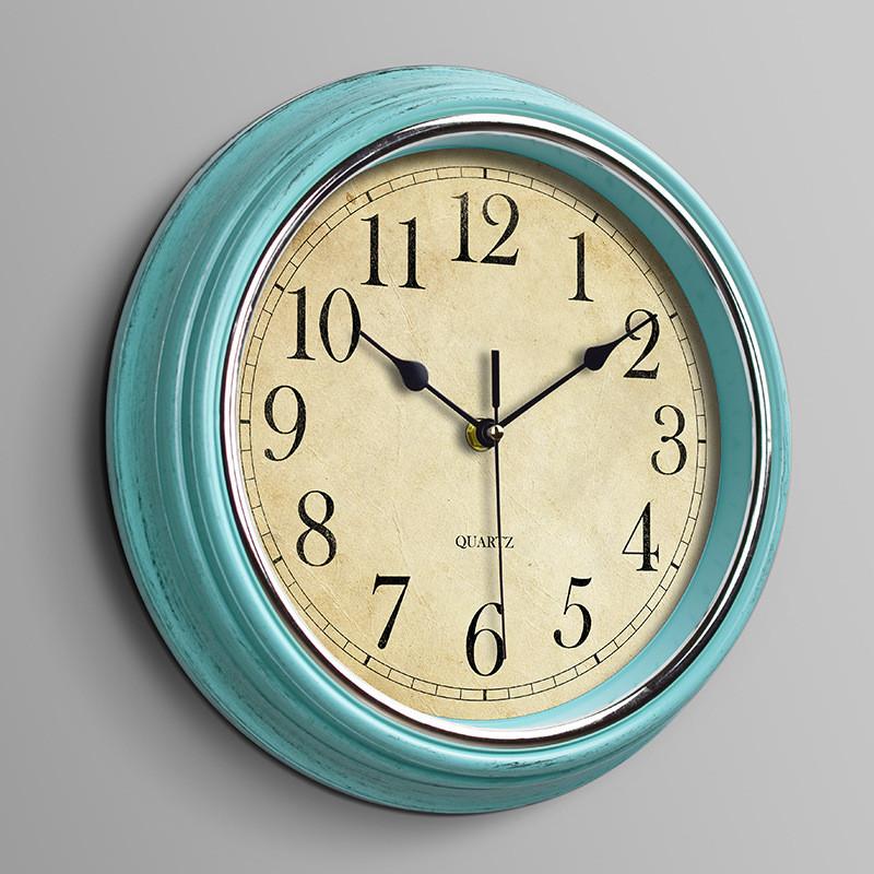 Wall Clock Retro Round Shape Home Living Room Study Room Decoration Supplies