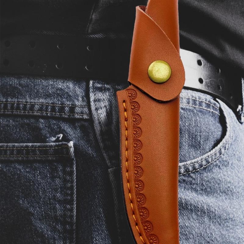 Lederscheide für feststehendes Messer Outdoor-Werkzeuggürtel Jagdholster Tragescheide Leder-Messerhülle Multifunktionswerkzeug