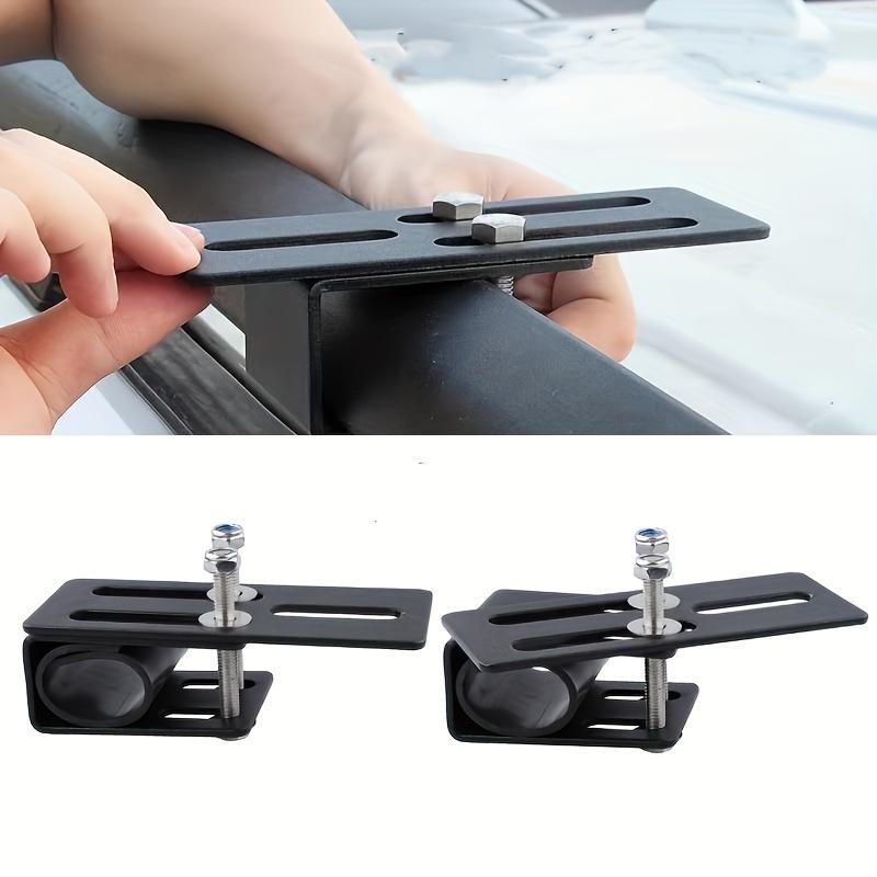 2 pièces Supports de montage de bande LED de voiture Pinces de galerie de toit tout-terrain avec vis réglables et coussinets pour une installation sécurisée