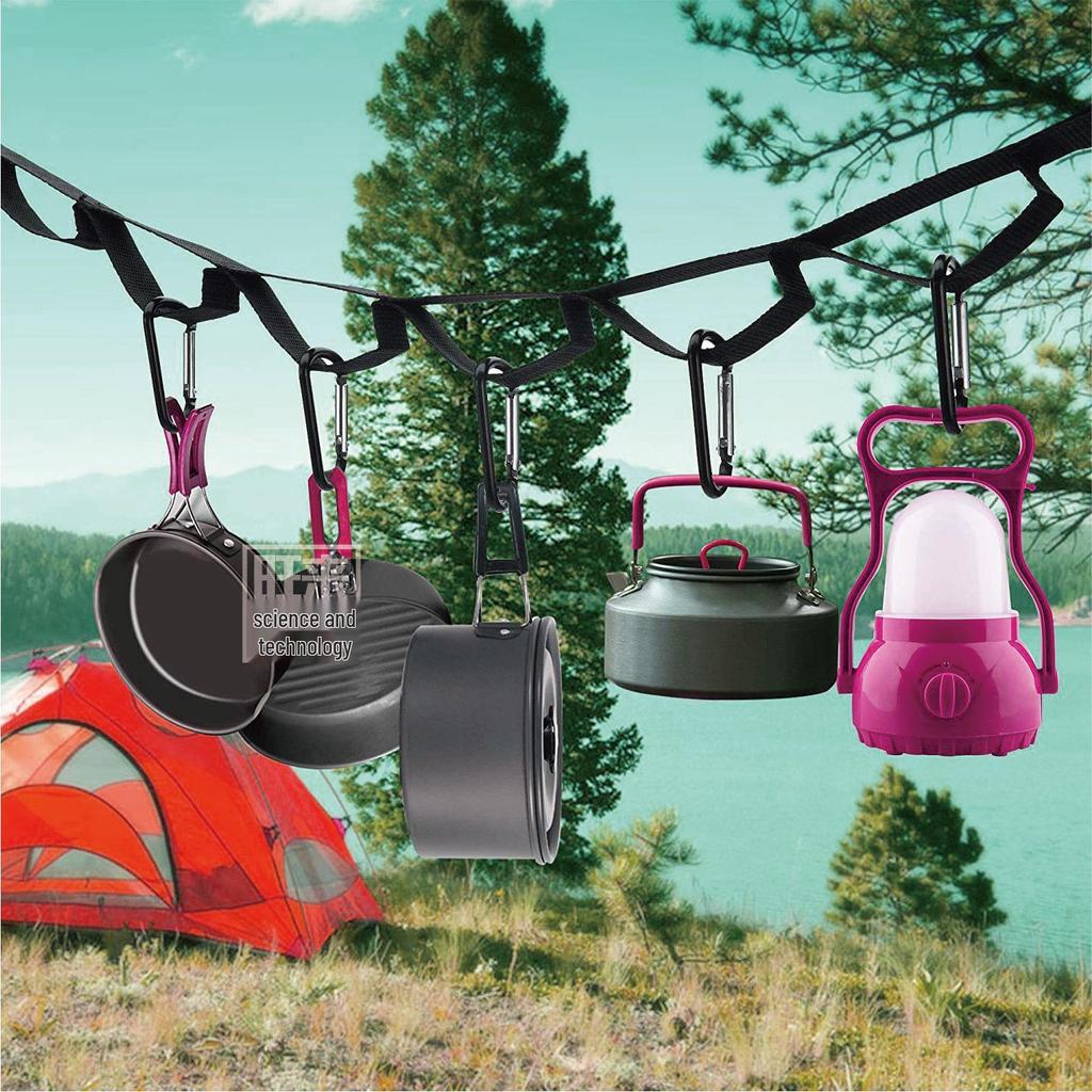 Camping Clothesline & Storage Strap: Outdoor Tent Hanging Rope for Drying Clothes