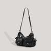 Vintage Motorradtasche für Damen, Modische Umhängetasche mit mehreren Taschen unter dem Arm, Vielseitige Umhängetasche mit großer Kapazität für Pendler, Strapazierfähiges PU-Leder
