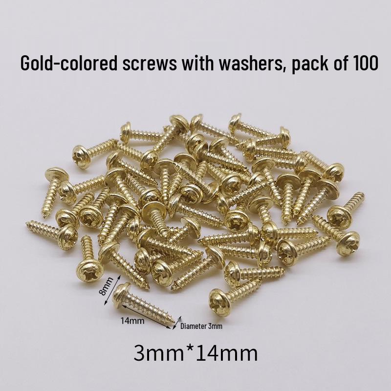 Golden, Silver, and Black Self-Tapping Wide Head Screws with Washers