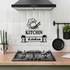 Creative Kitchen Chef's Hat and Tableware Patterns, Kitchen Wall Decoration Stickers, Self-adhesive Kitchen Stickers