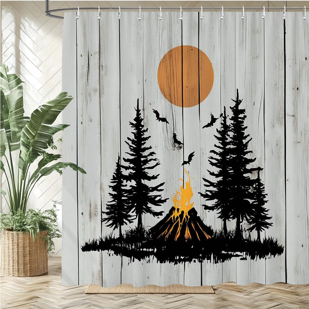 

Happy camping pattern Shower Curtain Bath Curtain Cartoon Camping Car Printed Bathroom Curtains for Home decoration Curtain W90xH180cm
