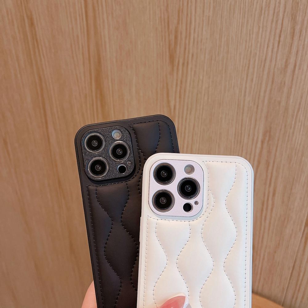 Candy Color Wave Grain Silky Leather Skin Phone Case pro Iphone 14 13 12 11 Pro Max Xr X Xs Shockproof Back Cover