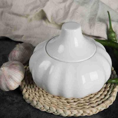 Kreatywny ceramiczny słoik do przechowywania w kształcie czosnku Jednokolorowy pusty pojemnik do przechowywania czosnku i imbiru Słoik do przechowywania w kuchni i gospodarstwie domowym