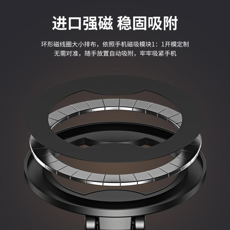 Magnetic Car Phone Holder Dashboard Windshield Zinc Alloy Rotating Multi-Angle Compact Smartphone Mount