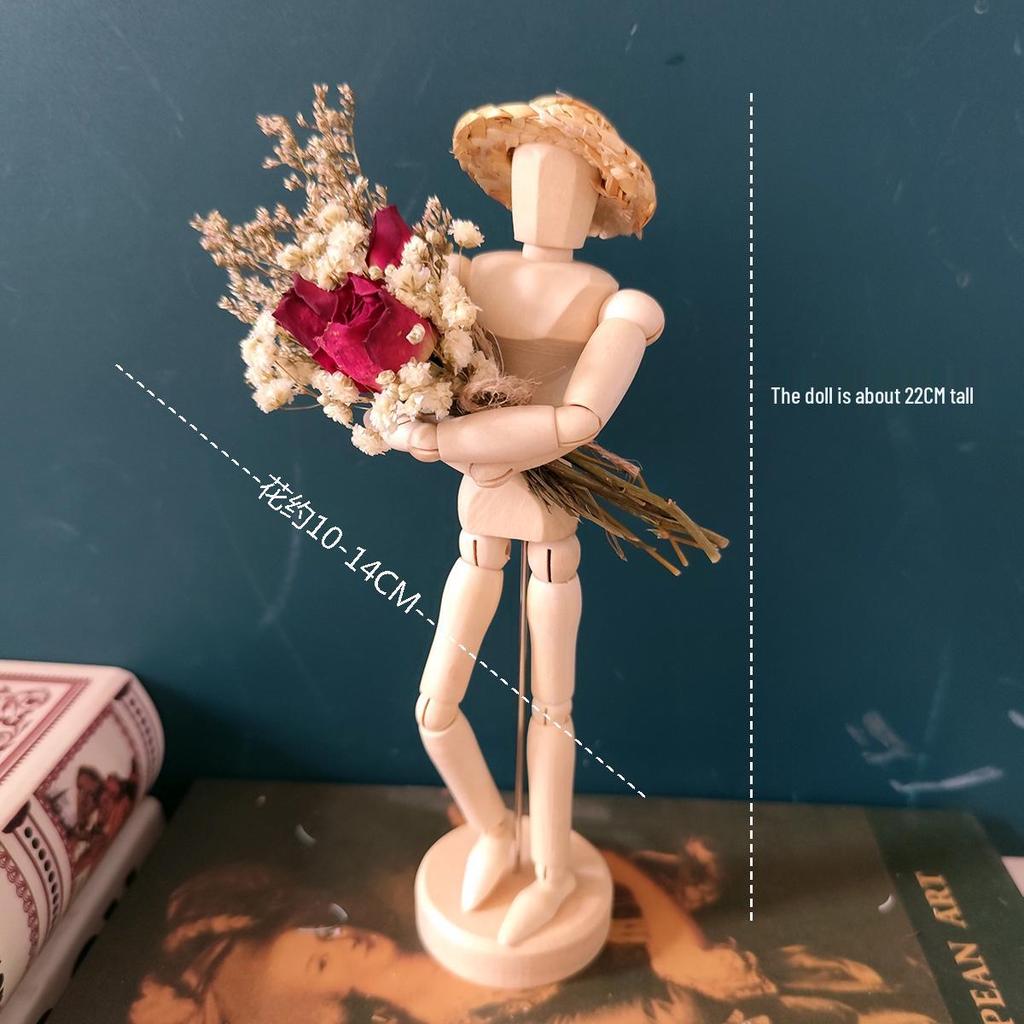 Jointed Wooden Puppet Doll: Handcrafted Human Body Ornament & Decompression Gadget.