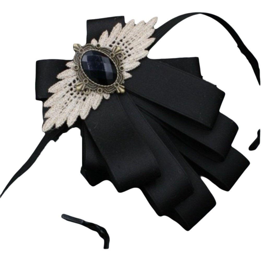 Adjustable Rhinestone Collar Flower British Style Men s Suit Accessory  Business чёрный