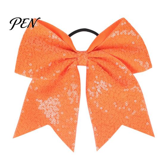 Hair Accessories for Cheer Sequins Bows, Elastic Tie, Large Cheerleading Sequin Bows Band Ponytail Holder, Glitter Scrunchies Women Girls Teens