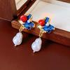 Vintage Silver Wind Pearl Pendant Earrings - Elegant, Versatile, Light Luxury Accessory
