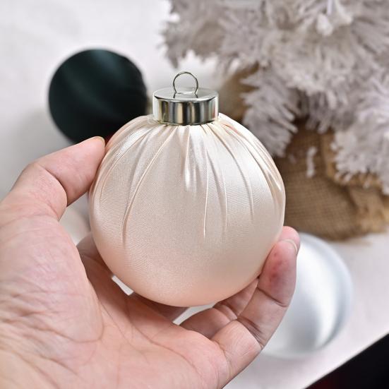 12Pcs/Set 6CM Velvet Christmas Ball Ornament Shatterproof Plastic Reusable Holiday Xmas Tree Hanging Flocked Ball Decoration Pendant