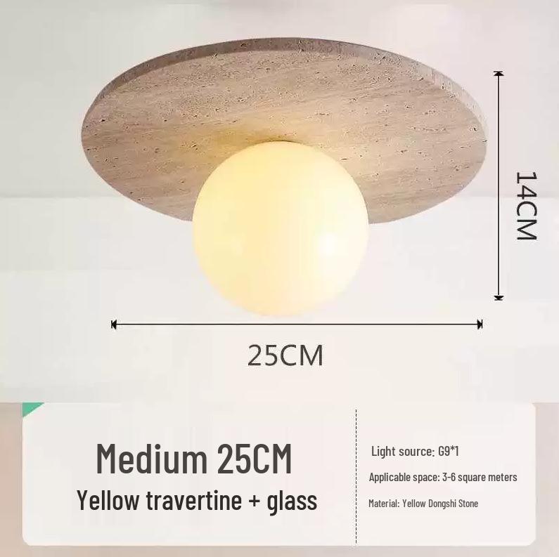 Japanische Wabi-Sabi Gelber Höhlenstein Deckenleuchte für Eingangsbereich oder Balkon
