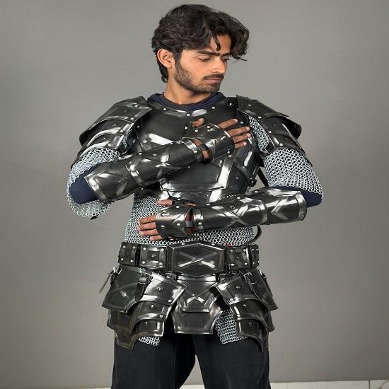 Dwarven Blackened Medieval  Knight Half Suit Battle Warrior Halloween Costume  Best Gift For him
