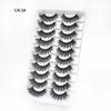 Manufacturer Wholesale 10 Pairs of Colored 3D False Eyelashes, European and American Multi-level Messy and Dense 3D Eyelashes, Cross-border Supply