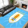 Anti‑Slip Crystal Velvet Floor Rug, Uruguay National Team Design Carpet for Indoor Living Bedroom Home Decoration