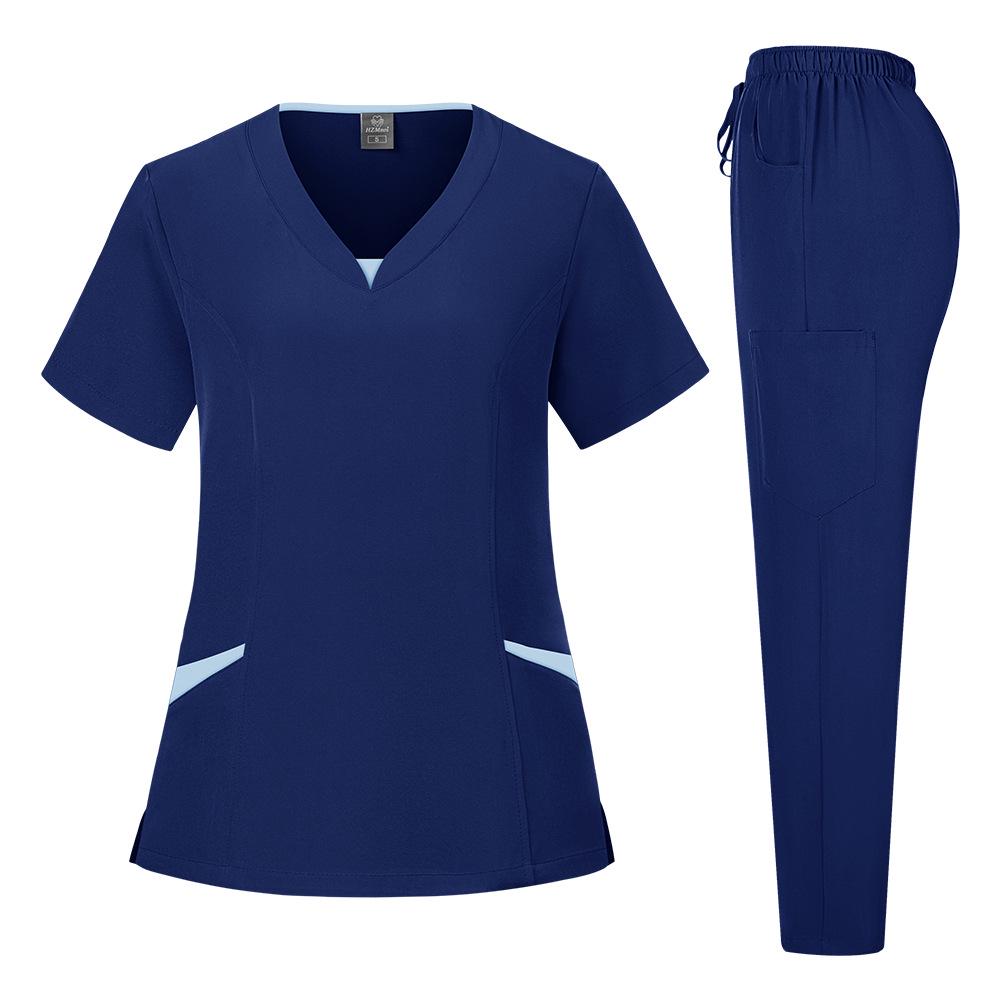 Nurse Uniform Scrub Suit for Operating Room: Breathable, Sweat-Absorbent Two-Piece Medical Workwear Set.