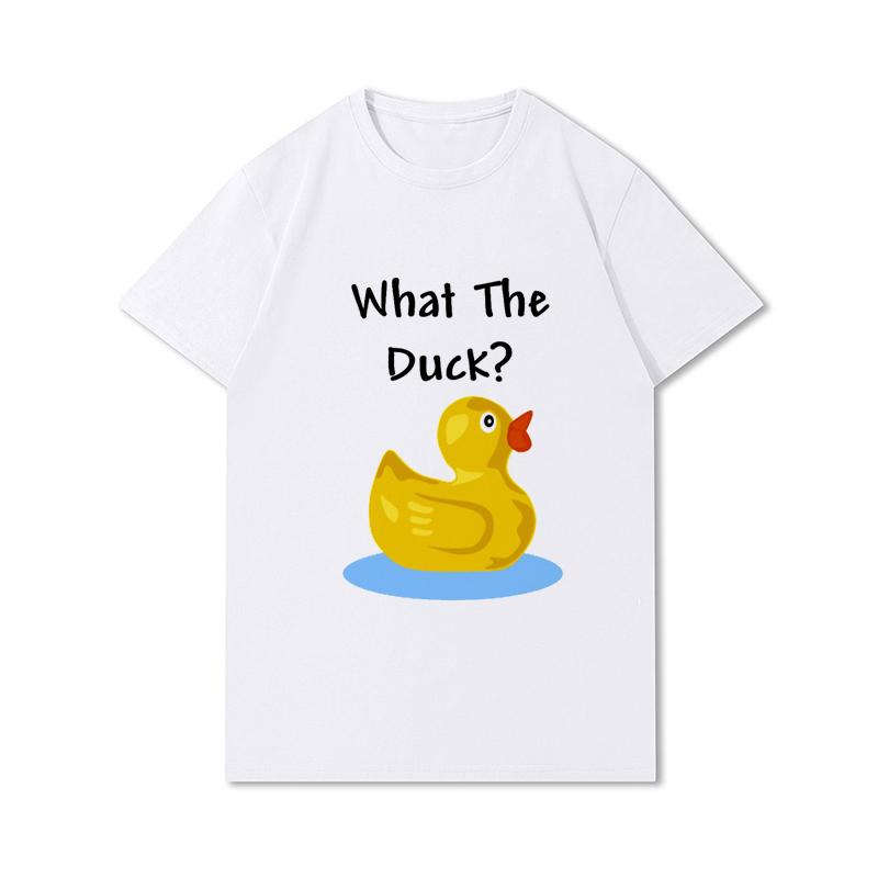 Letní trička větší velikosti pro ženy Whisling Duck Potištěné Neformální tričko s krátkým rukávem Topy 100% bavlna Oversize O Trička s výstřihem