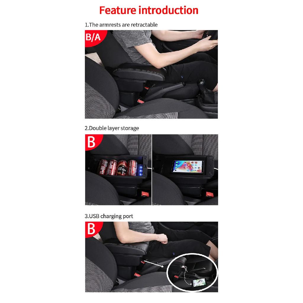 For Hyundai SOLARIS Armrest For Hyundai Solaris 2 Accent Verna Car Armrest box 2017-2022 Storage box Accessorie Interior details