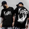 Rock Band Korn Follow The Leader Printed TShirt DoubleSided Metal Band Teecasual Loose Oversize Couple Tee Vintage Tops Unisex