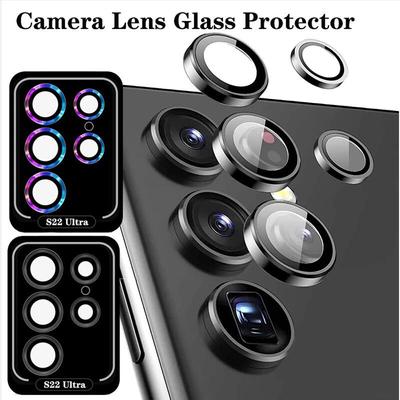 Alloy Metal Ring Camera Lens Protector For Samsung Galaxy S22 Ultra Tempered Glass Camera Film For Samsung S22 Ultra Accessories