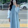 Seaside Vacation Dress Women's Summer New Sweet Gentle Wind French Temperament Beautiful Off-the-shoulder Beach Dress
