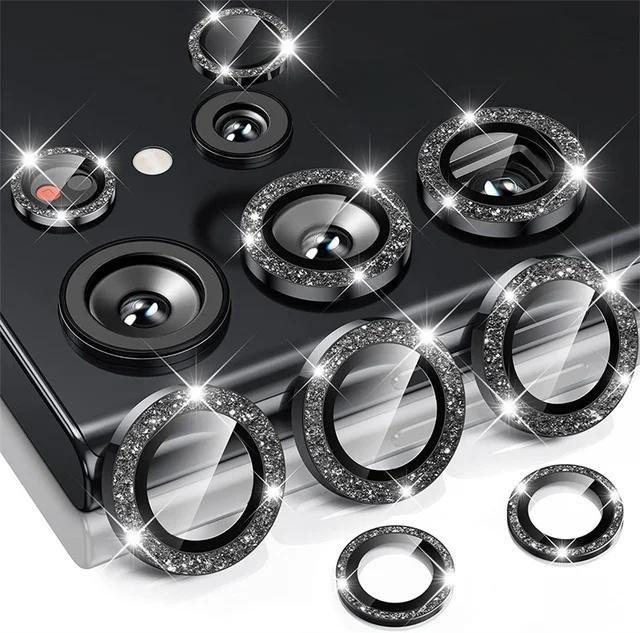 

Блестящее кольцо для камеры для Samsung Galaxy S24 Ultra S23 FE Plus S24 + Защитная пленка для заднего объектива, стекло S23fe S24ultra, чехол S24 Ultra чёрный