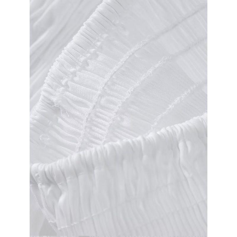 Kaslead New Arrival Women's Clothing Fashion Style Fashion All-Match White off-the-Shoulder Clothes Casual Frill Tops 3539920