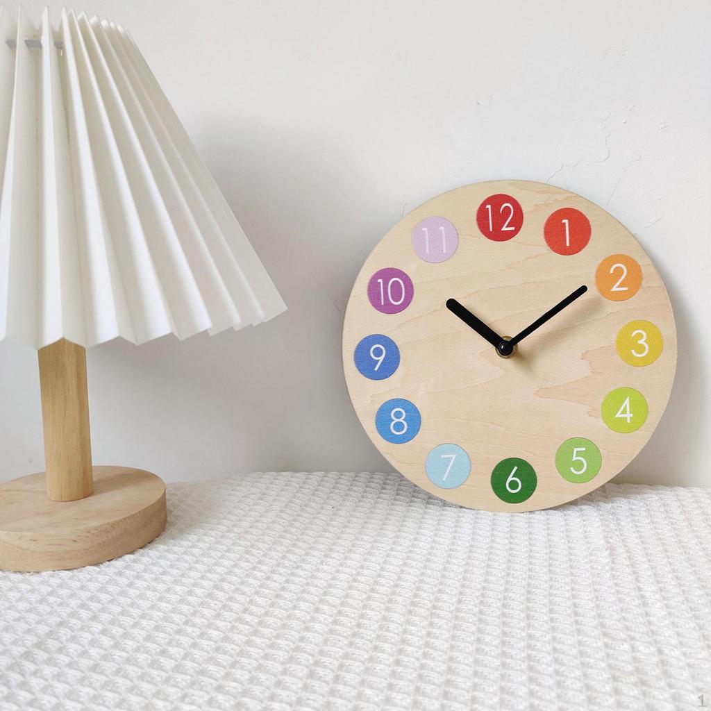 Clock Non Ticking Multi Colored Numbers Battery Operated Decorative Wall Silent for Home