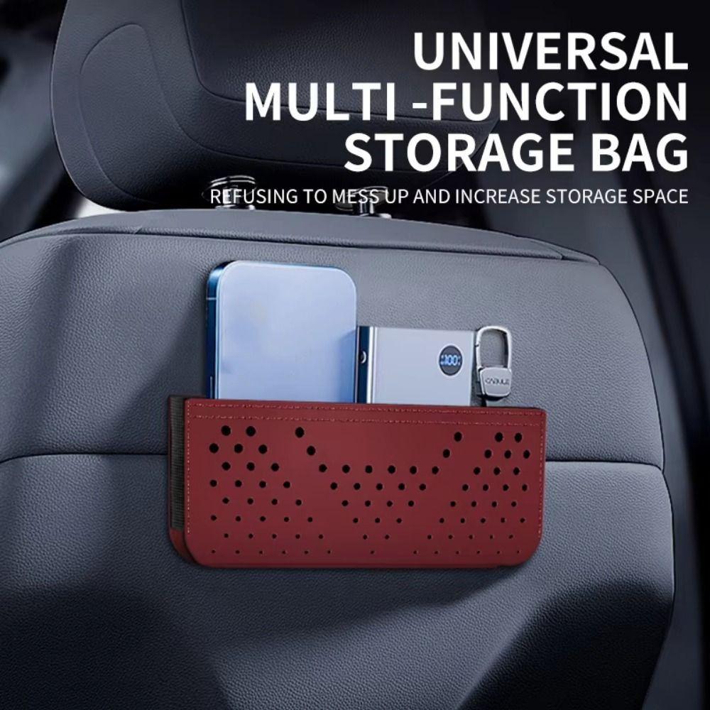 PU Leather Multi-Functional Hanging Bag Scratch Resistant Car Sundries Box Glasses Key Placement