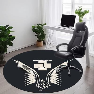 1PC RAMMSTEIN Office Round Rug, Non-slip, Soft and Durable Office Rug for Interior Decoration, Perfect for Office, Beautiful Decoration
