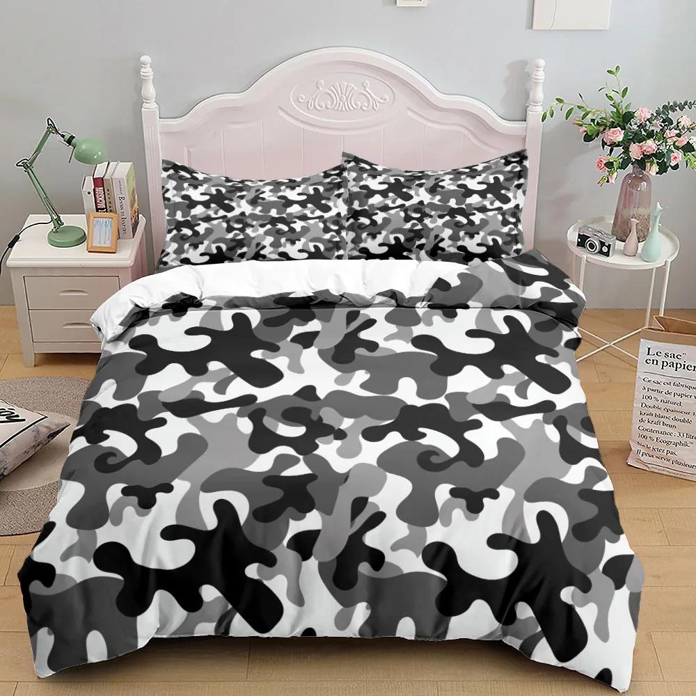 Camouflage Duvet Cover American Patriotic Flag Comforter Polyester Bedding Set Usa Stars Stripes For Boys Kids Teens Adult