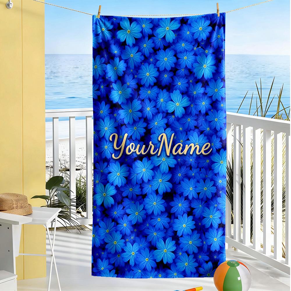 Rose Customize Your Name Beach Towel High Absorbency & Quick-Dry Suitable for Swimming Gym Camping Yoga Vacation