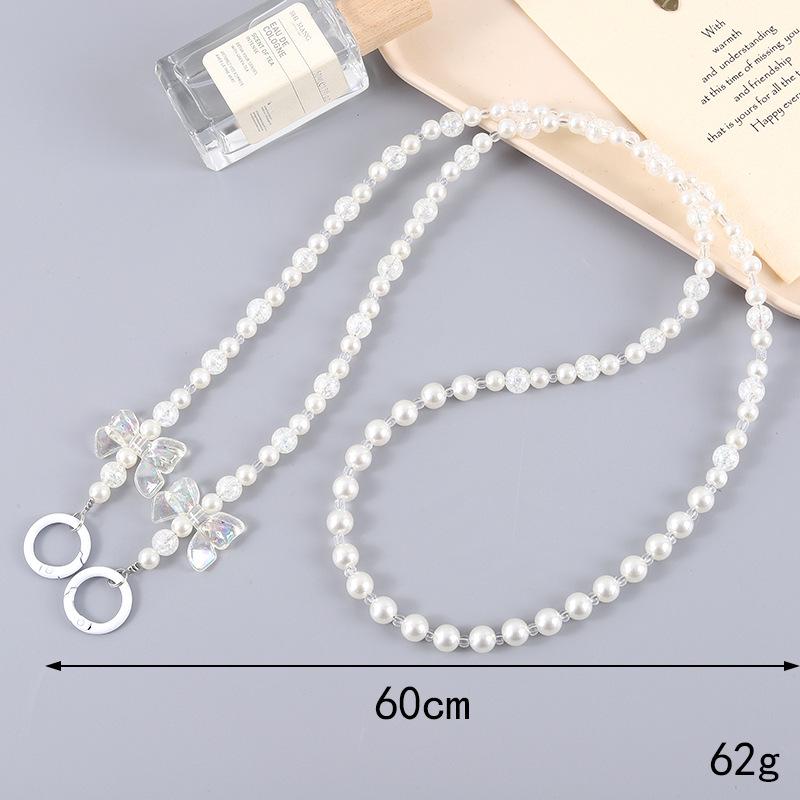 Yi Lian Acrylic Beaded Phone Chain: Pearl Crossbody Strap Charm for Women