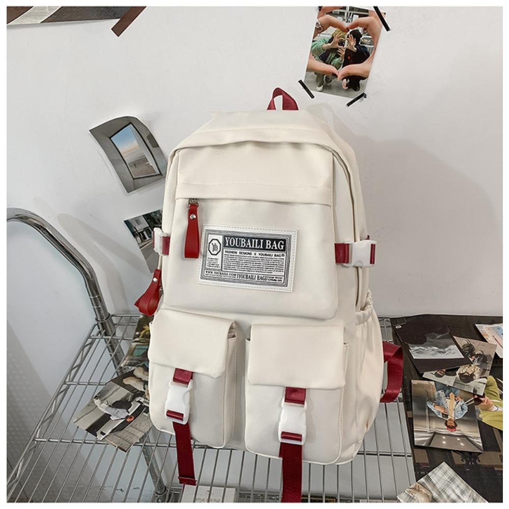 Mochila Feminina Primavera e Verão Simples Viagem Mochila para Computador Masculina Ensino Médio Ensino Fundamental Estudante Grande Capacidade Mochila Escolar Estudante