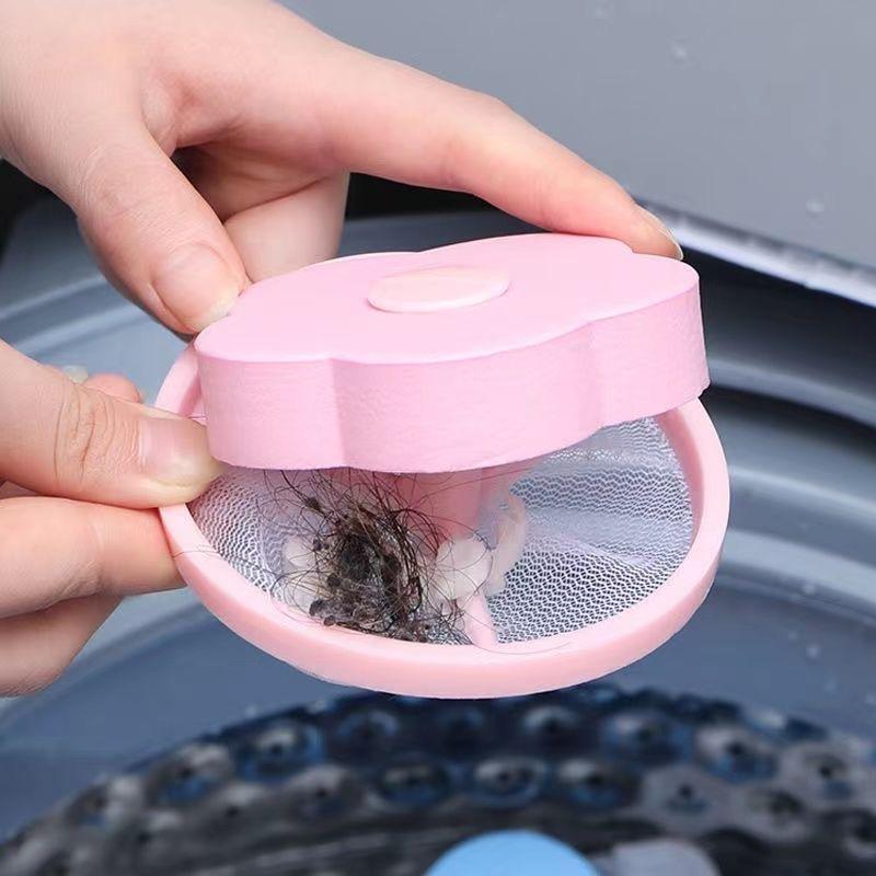1PC Household Washing Machine Floating Object Filter Mesh Bag Filter Hair Remover Stain Remover Flower Shaped Washing Ball