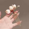 1Pcs Parties Hair Pin Hair Accessories Elegant Retro Flower Golden Alloy Hair Clip Perfect For Curling Or Straight Hair