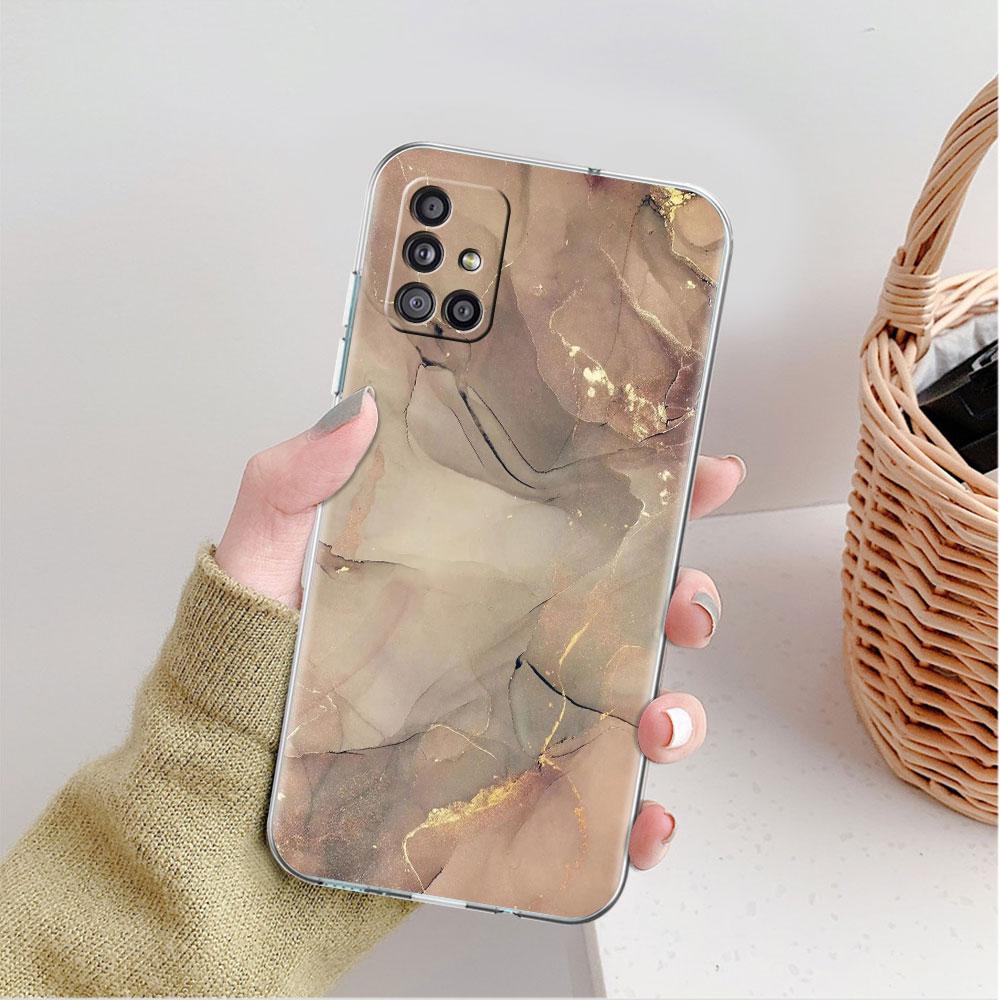 Marble Pattern 3 Clear Case For Samsung Galaxy A52 A12 A51 A32 A21s A71 A32 A22 A50 A70 A31 A72 5G Phone Cover