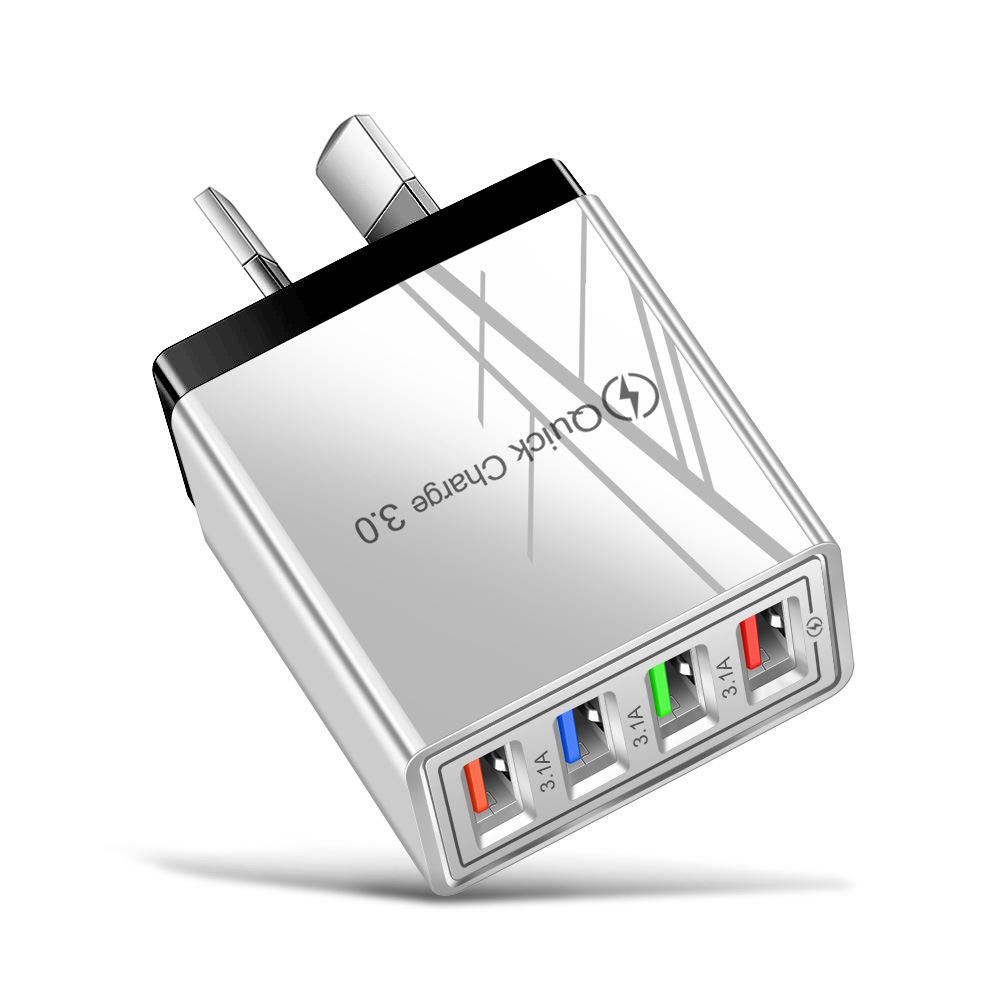 4-Port USB Power Adapter 5V 3A Multi-Port Charger for Mobile Phones