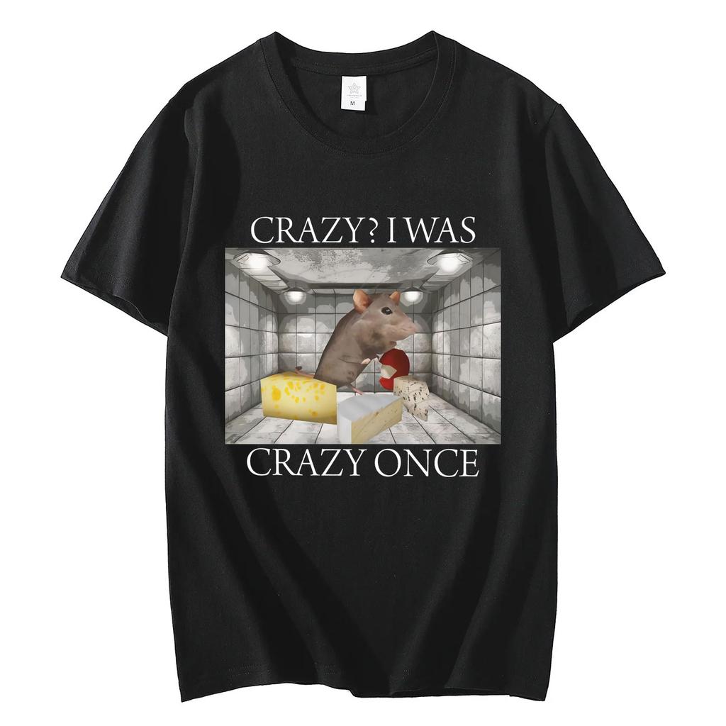 Crazy Rat Funny Meme TShirt Men Women Clothing High Quality Fashion Oversized TShirts Summer Casual Cotton T Shirt Streetwear