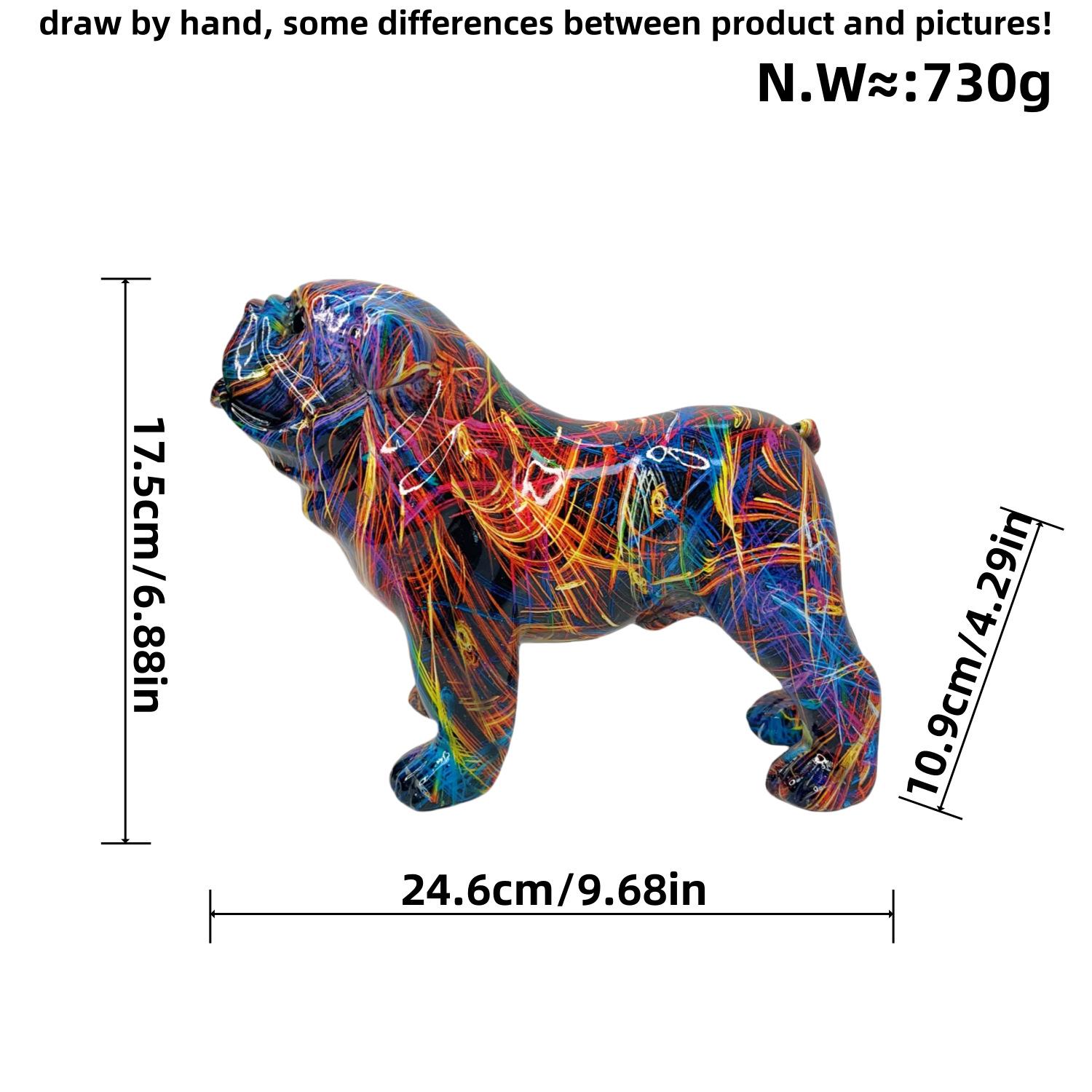 

Красочные боевые собаки украшения для дома смоляные статуэтки поделки офисные настольные украшения подарки
