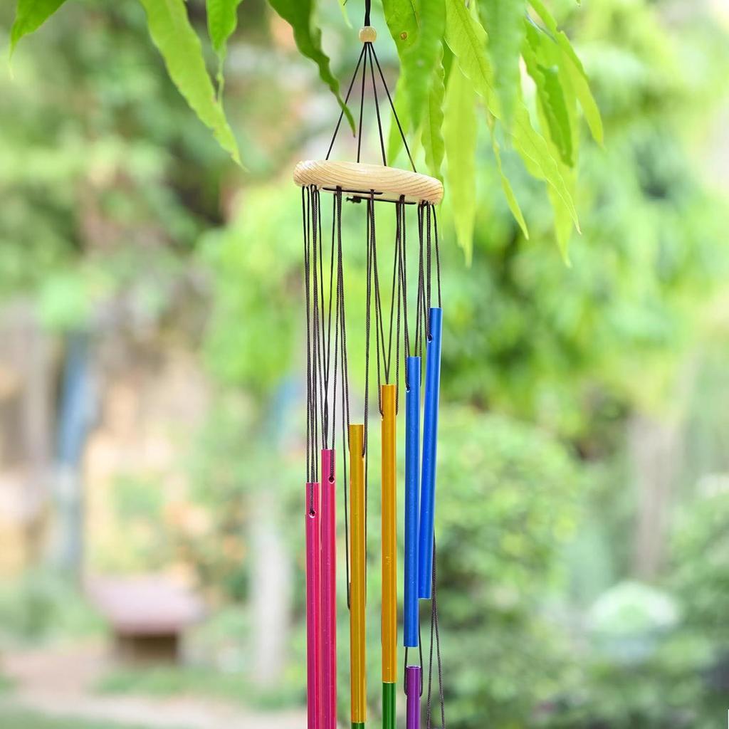 Wind Chimes for Home Décor – Positive Energy Decoration for Living Room, Bedroom, Multicolor 12-Pipe