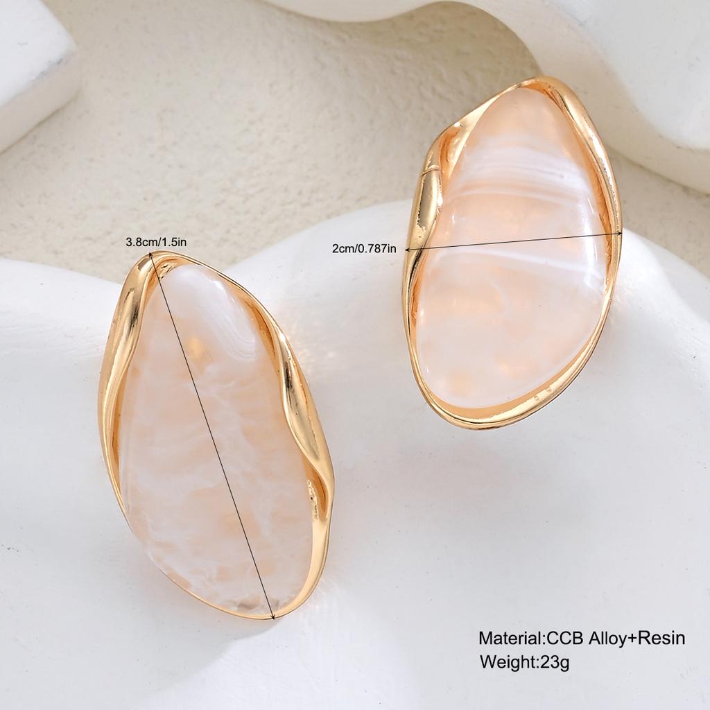Retro Irregular Geometric Resin Stud Earrings for Women Exquisite Gold Color New Design Earrings Fashion Daily Jewelry Gift 2026