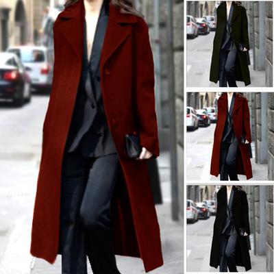 New Autumn and Winter Thick Woolen Women's Coat Large Size Long Ni Coat