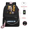High Quality Murder Drones Fashion Backpacks Students Anime Back Pack USB Charging Outdoor Backpack Boys Girls Book Bags Mochila