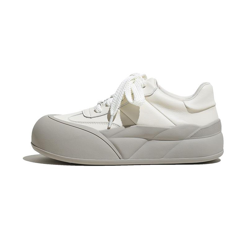 Ugly Cute Big Head Shoes Women 2025 Chinese New Year Korean Version Casual and Comfortable Sports Fluffy Muffin Platform Bread Little White Shoes Wome