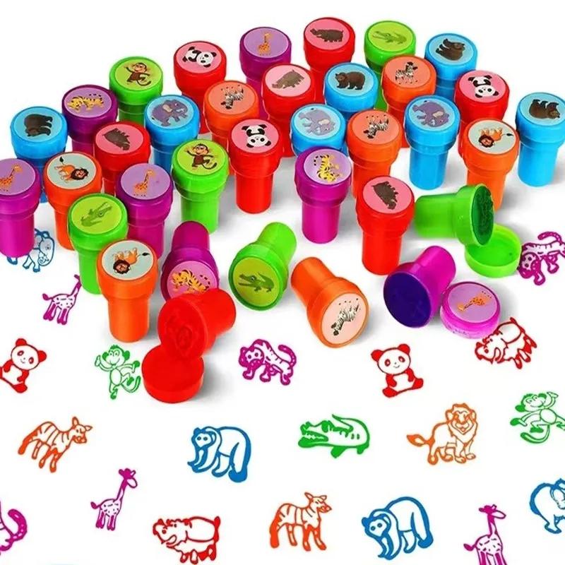 DIY 10pcs Assorted Stamps for Self-ink Stamps Toy Stamps Smiley Face Seal Scrapbooking Painting Photo Album Decor Kids Children