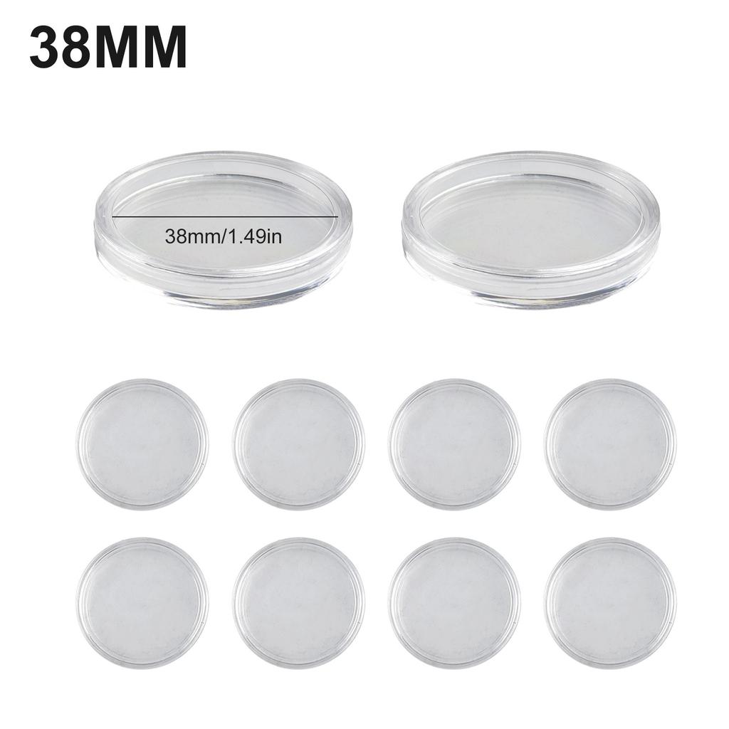 Coin Collection Display Holder Case Clear Round Storage Box Organizer (10PCS)
