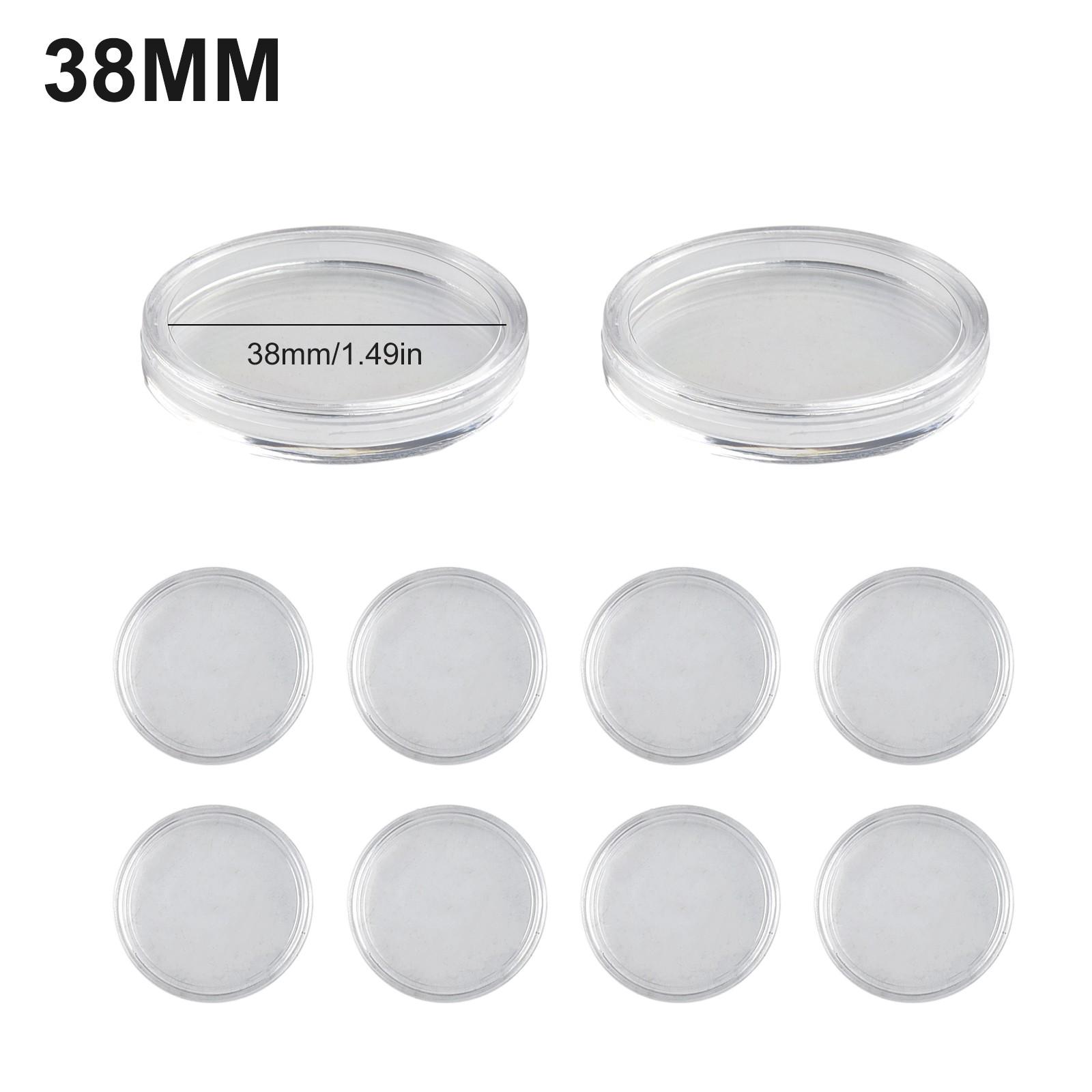 

Coin Collection Display Holder Case Clear Round Storage Box Organizer (10PCS) 38mm