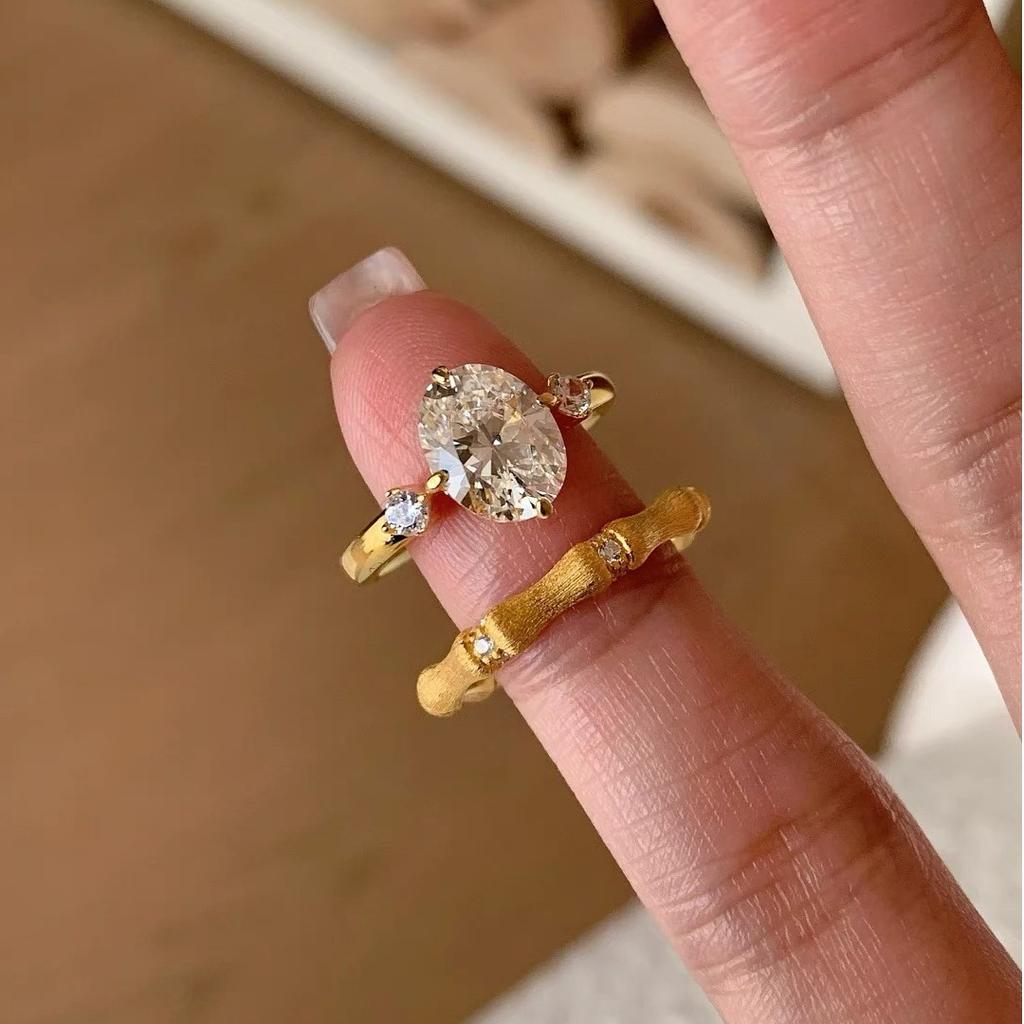 New Chinese Style Antique Style Retro Brushed Bamboo Ring Light Luxury Advanced Brushed Craft Forged Ring 2026
